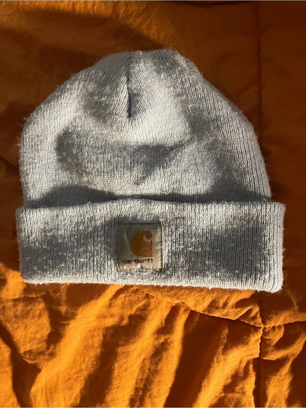Carhartt A18 Light Blue Knit Beanie Made in Canada One Size